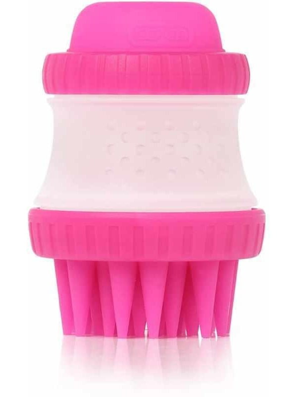 Массажная щётка для купания собак с резервуаром для шампуня Dexas Scrub buster Розовый | 6614169