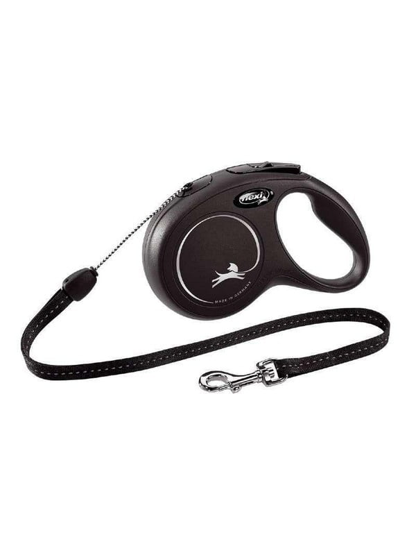 Поводок - рулетка для собак маленьких пород до 12 кг. с лентой 8 м. Flexi New Classic S Черный | 6614376