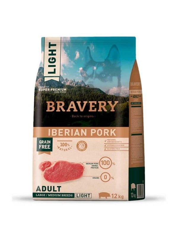 Bravery Iberian Pork Adult Large Medium беззерновой корм для средних и больших собак | 6614553
