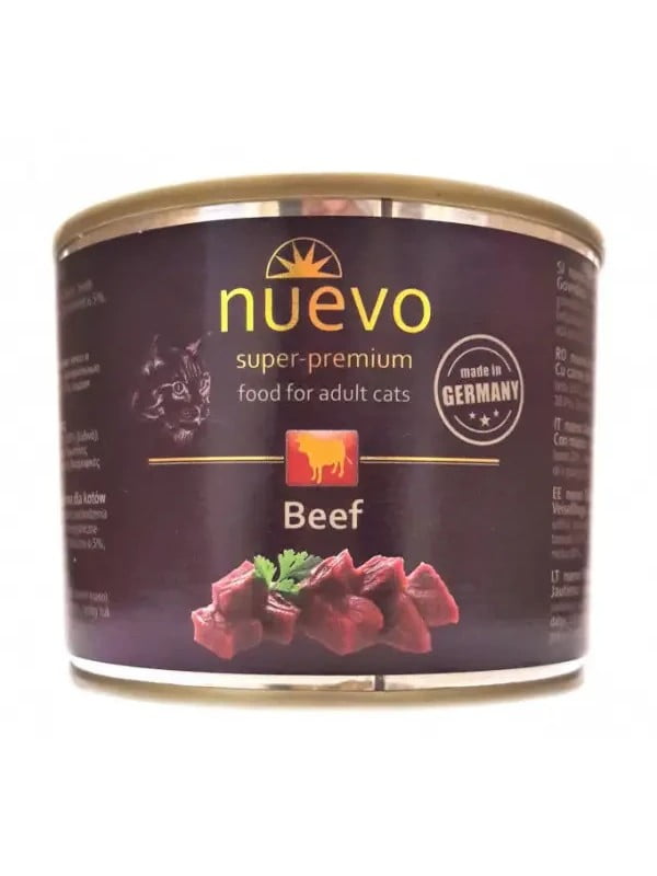 Nuevo Adult вологий корм консерви для котів з яловичиною 200 г. х 12 шт. | 6614666