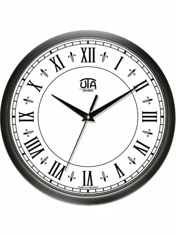 Настінний годинник Сlassic Римські Цифри Black | 6623457