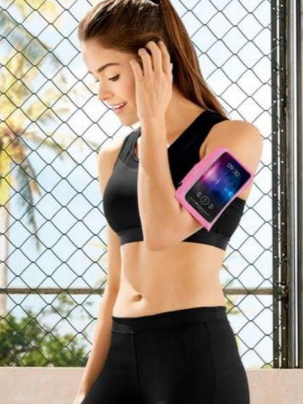 Чохол для смартфона на руку для бігу рожевий | 6625416