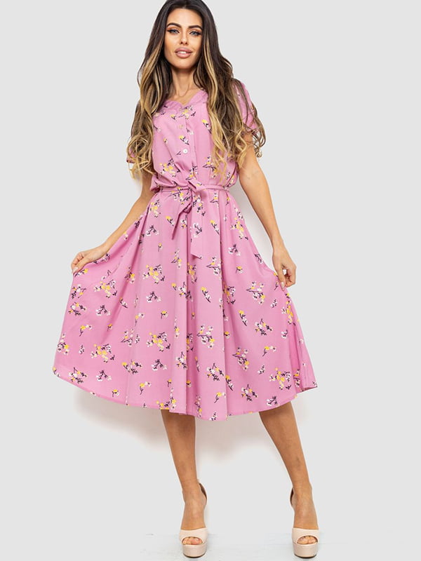 Платье розовое в цветочный принт | 6617776
