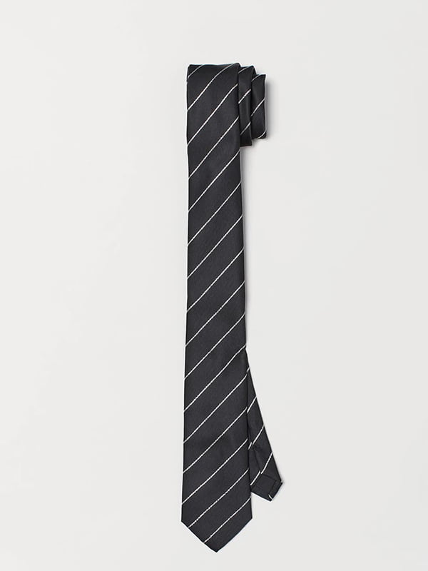Краватка чорна в смужку | 6303365
