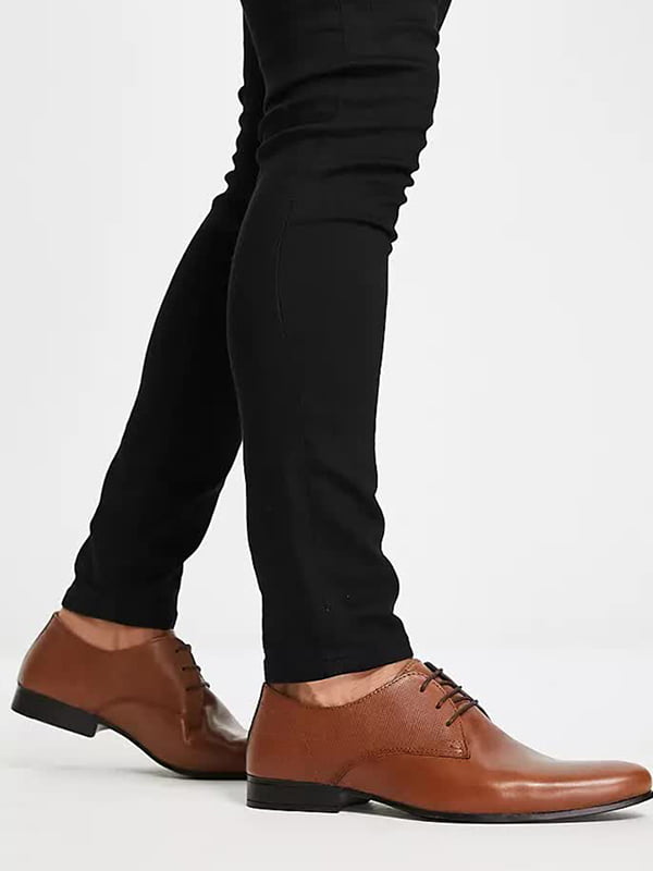 Кожаные коричневые туфли на шнурках | 6630546