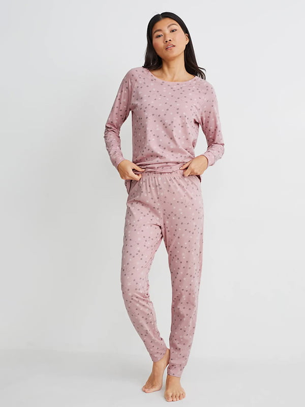 Пижама в принт: лонгслив и штаны | 6630870