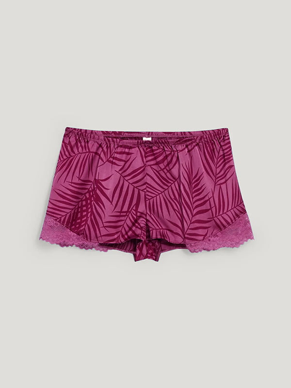 Темно-рожеві піжамні шорти в принт | 6631501