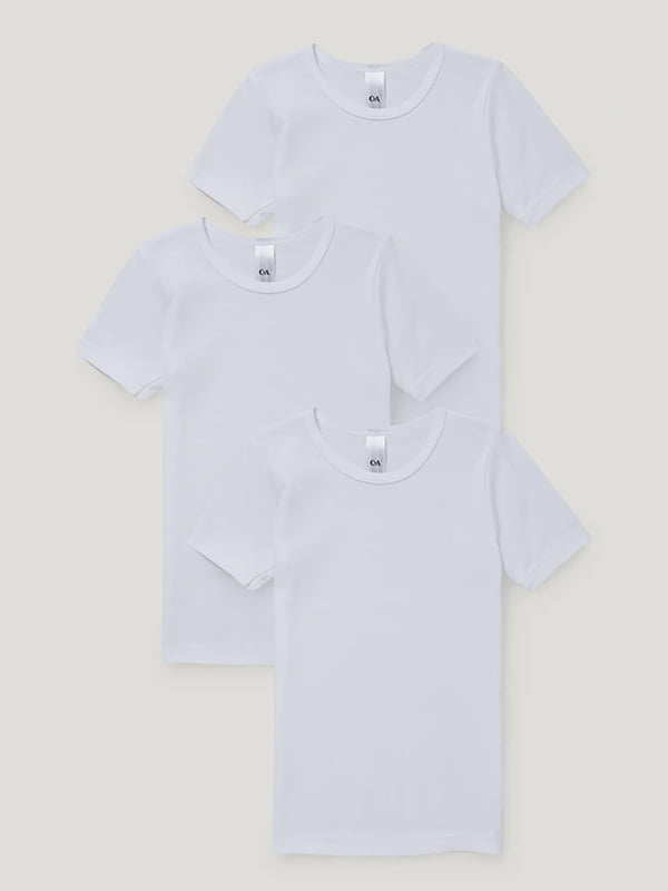 Комплект белых хлопковых футболок (3шт.) | 6631896