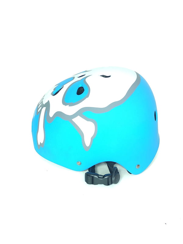 Блакитний велошлем BMX six hole із принтом для захисту при екстремальному катанні | 6604541
