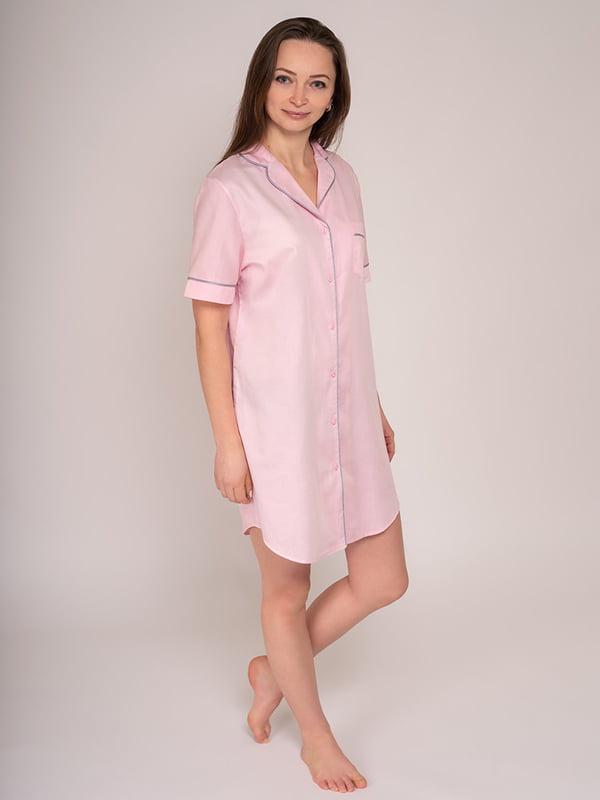 Рубашка для дома и сна сатин розовая | 6650260