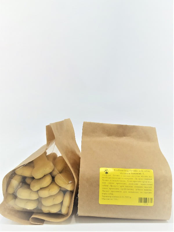 Печиво для собак EcoFood Dog бананові кісточки, L 130 г | 6654391