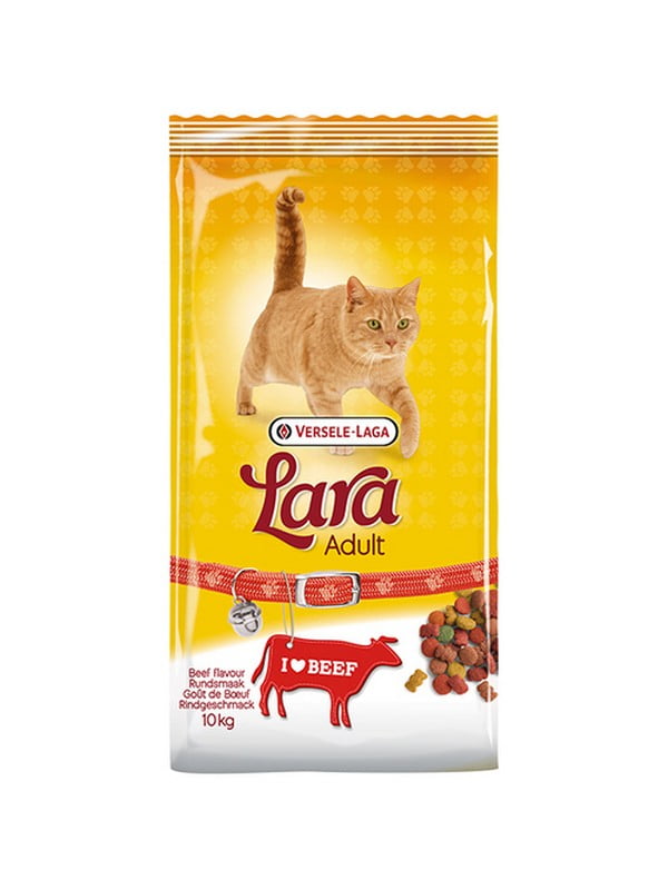 Сухий корм для активних котів Lara зі смаком яловичини 10 кг | 6654490