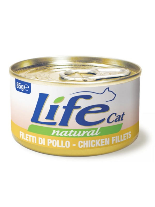 Консерва LifeCat Chicken Fillets для кошек от 6 месяцев, с куриным филе, 85 г | 6654880