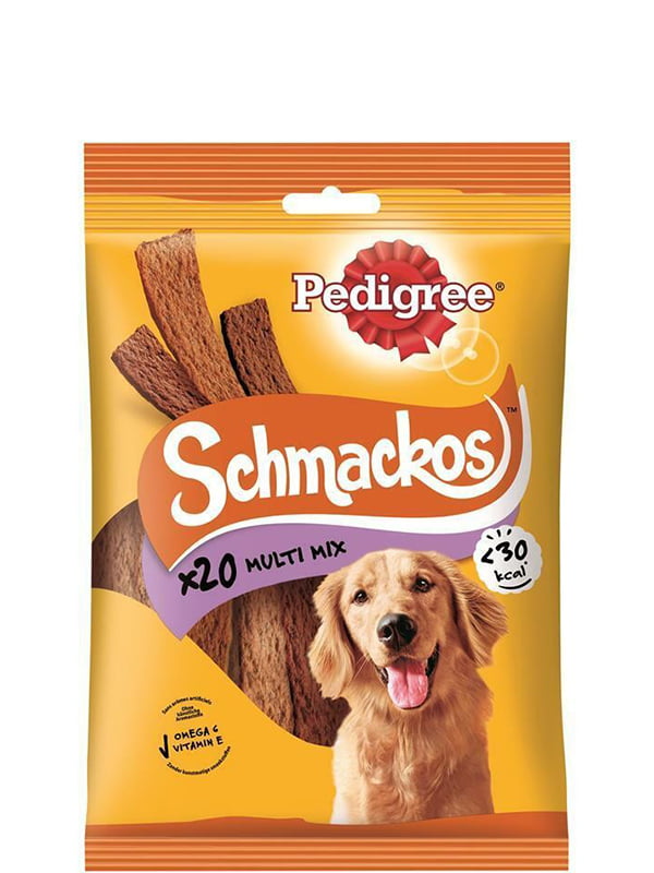 Ласощі для собак Pedigree Schmacros Multi Mix жувальні платівки 144 г | 6655071