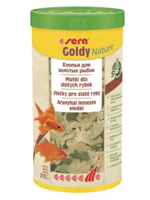 Корм Sera Goldy Nature для золотых рыбок в хлопьях 1000 мл 210 гр | 6655281