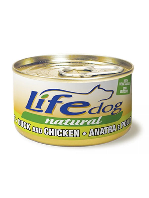 Консерва LifeDog Duck And Chicken для собак от 6 месяцев, утка с курятиной и овощами, 90 г | 6655749