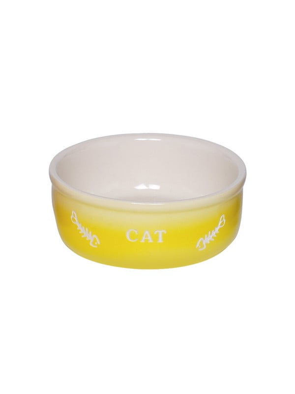 Миска Nobby 82373 для кішок керамічна CAT жовта 13,5*4,5 см | 6655773