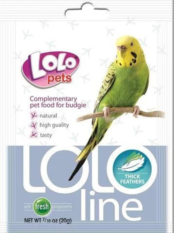 Витаминная смесь для волнистых попугаев Lolopets LOLOLine Густые перья 20 гр | 6656224