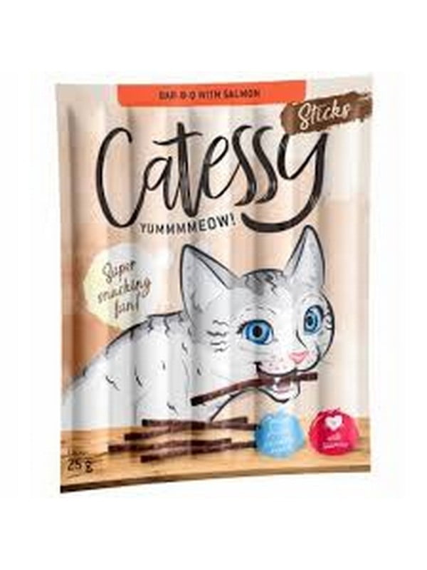Лакомство мясная палочка для котов Catessy со вкусом лосося 5 г | 6657103