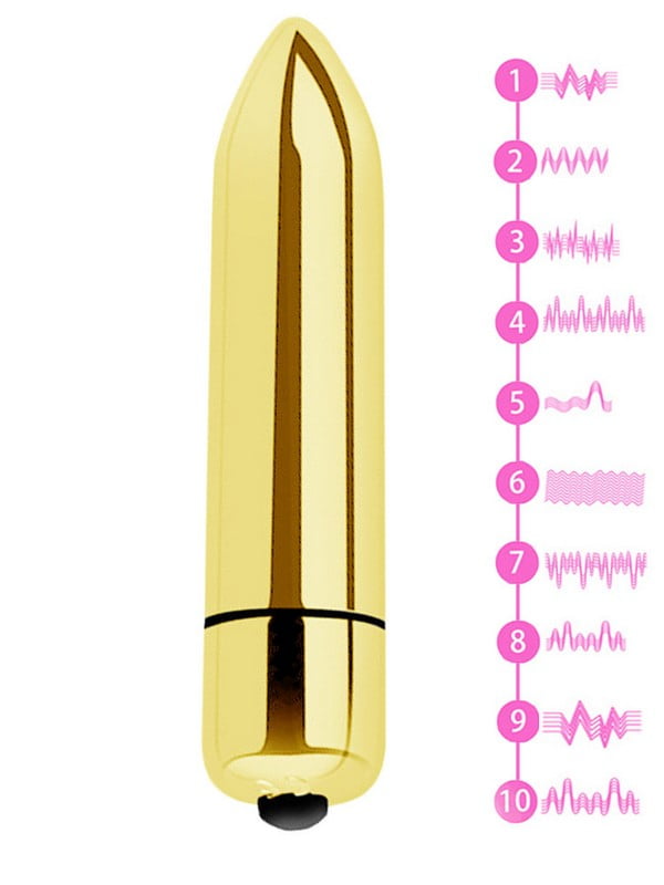 Віброкуля (міні вібраторкуля) для кліторальної мастурбації — золотиста | 6657594