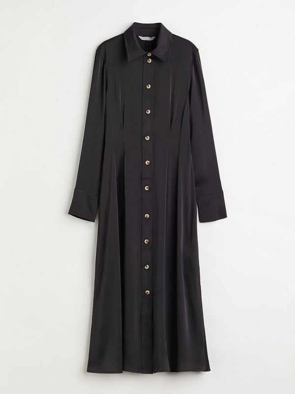 Платье-рубашка черное | 6665419