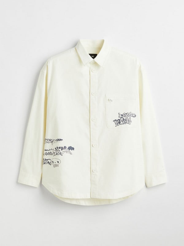 Рубашка белая с декором | 6665604