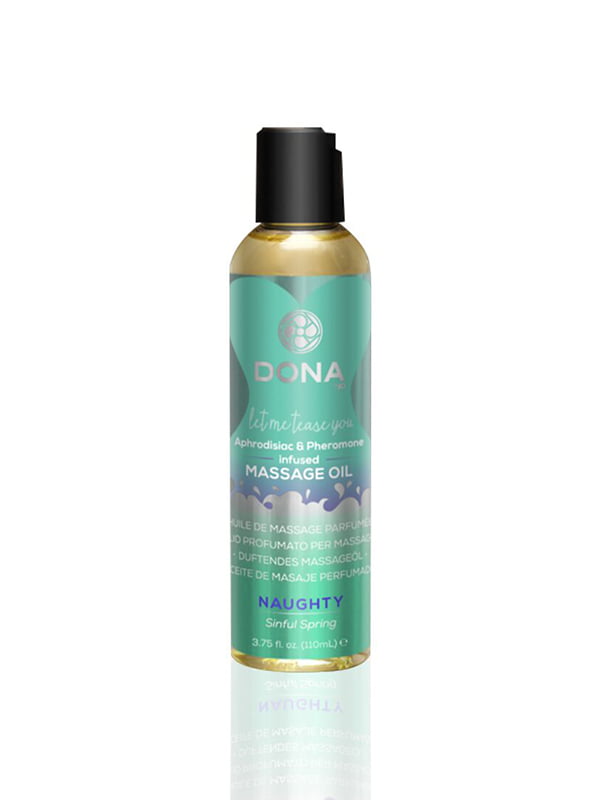 Масажна олія Dona Massage Oil Naughty – sinful spring з феромонами та афродизіаками (110 мл)  | 6667089