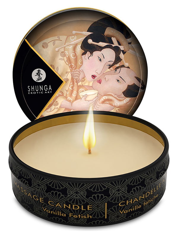 Масажна свічка з афродизіаками Mini Massage Candle – Vanilla Fetish (30 мл)  | 6667568