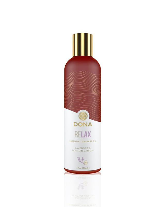 Натуральна масажна олія з ефірними оліями Dona Relax – Lavender & Tahitian Vanilla (120 мл) | 6667625