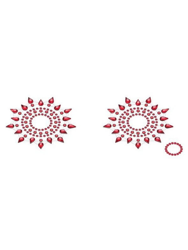 Пестіс з кристалів Petits Joujoux Gloria set of 2 - Red, прикраса на груди | 6668018