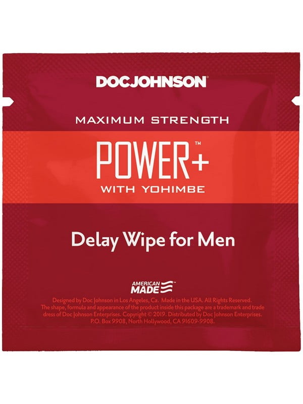 Пролонгуюча серветка  Power + Delay Wipe For Men з екстрактом йохимбе | 6668291