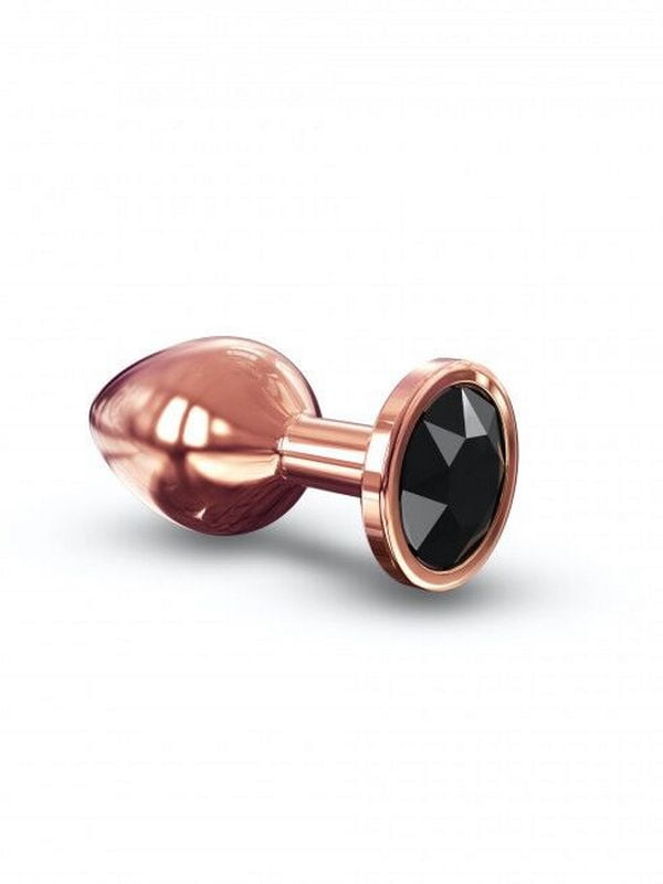 Металева анальна пробка із прикрасою у вигляді кристалу - Diamond Plug Rose Gold M | 6669765