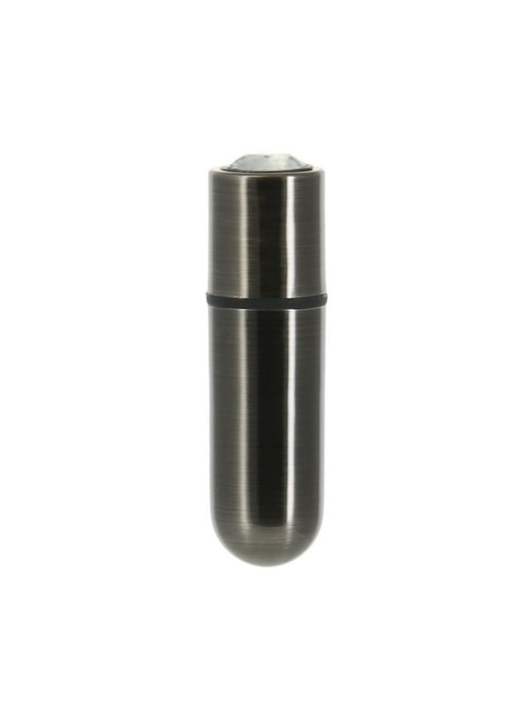 Віброкуля кольору металік First-Class Bullet 2.5″ з Key Chain Pouch, Gun Metal (9 режимів вібрації) | 6670808