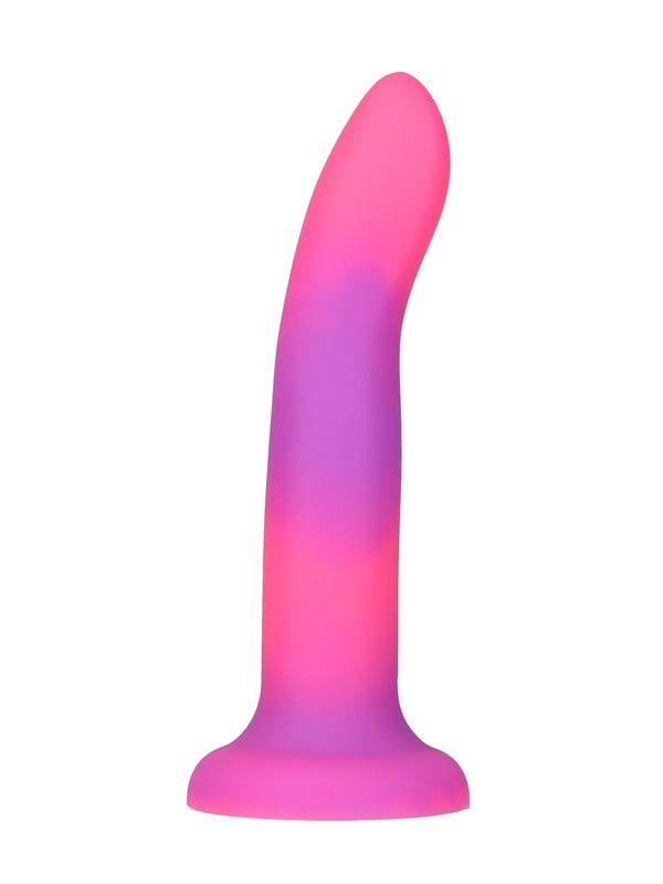 Фалоімітатор, що світиться в темряві,  Rave 8″, Glow in the Dark Dildo Pink Purple (20,3 см) | 6670812