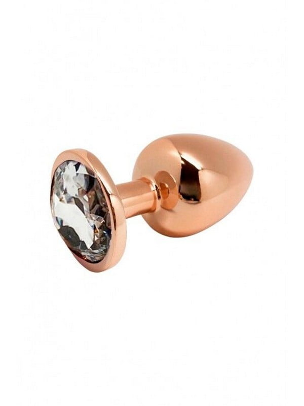 Металева анальна пробка Tralalo Rose Gold Metal Plug Size M (діаметр 3,4 см, довжина 8 см) | 6671295