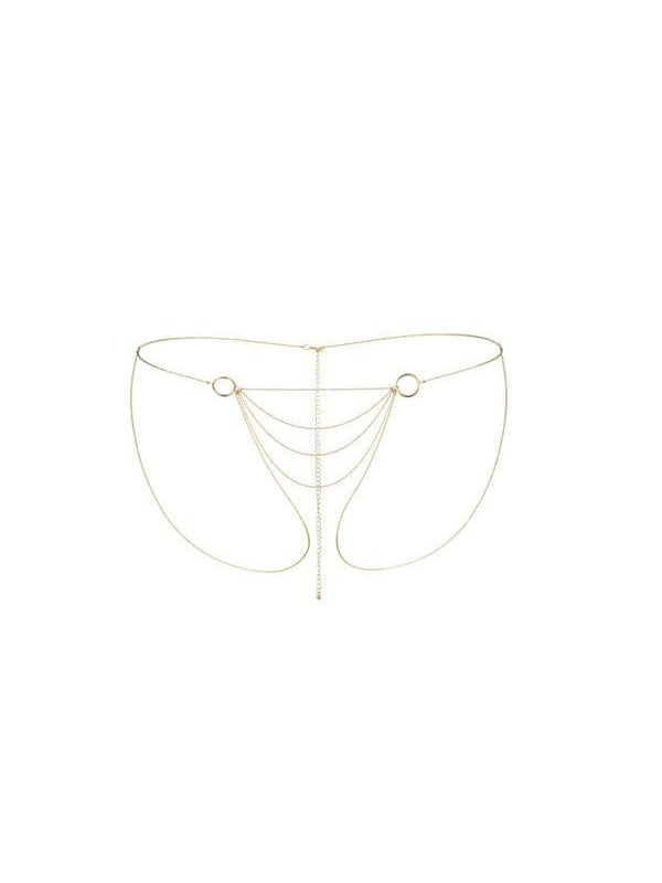 Ланцюжок трусики Bijoux Indiscrets Magnifique Bikini Chain - Gold, прикраса на тіло | 6674019