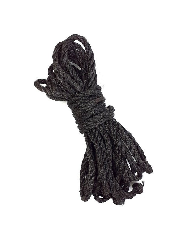 Джутова мотузка BDSM (8 метрів, 6 мм), колір чорний | 6675972