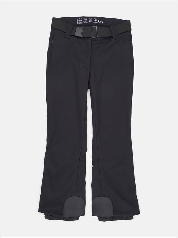 Чорні гірськолижні штани з поясом | 6683505