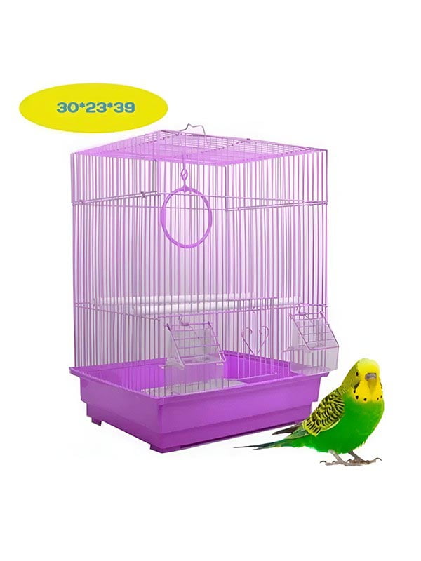 Клітка для птахів фіолетова емаль 30 х 23 х 39 см | 6694587