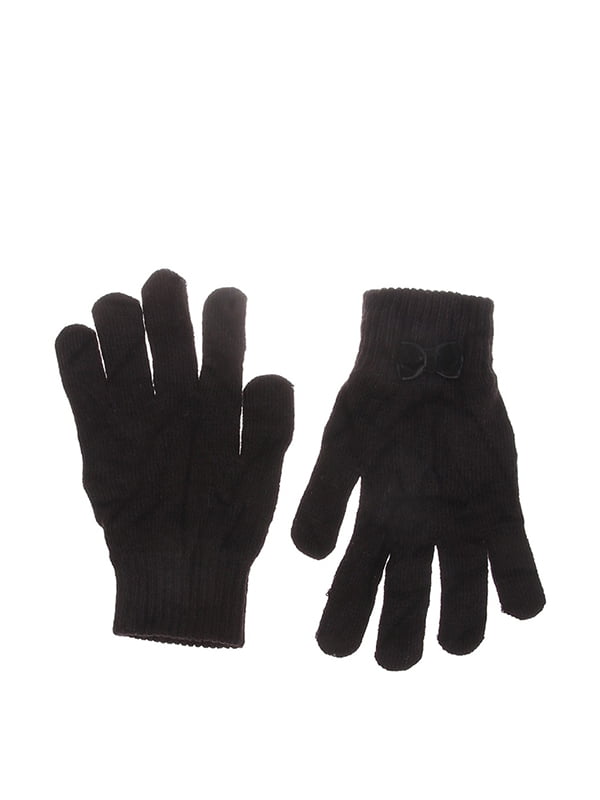 Чорні рукавички, прикрашені бантиком | 6697139
