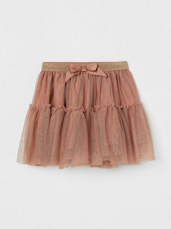 Расклешенная коричневая юбка из тюля | 6697649