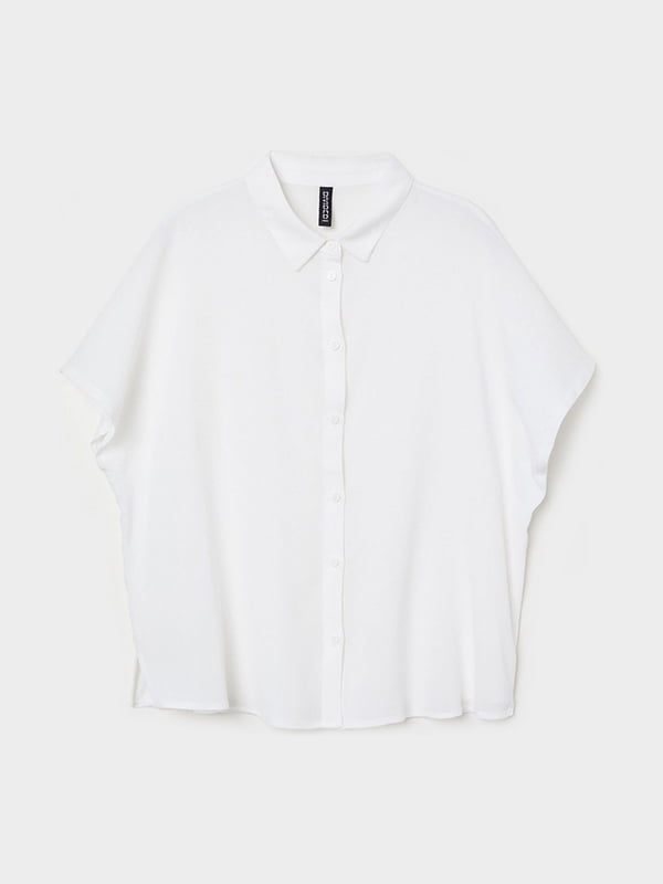 Блуза оверсайз біла з розрізами з боків | 6697701