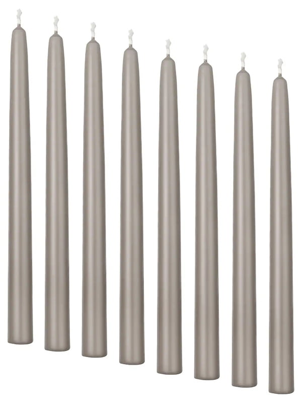 Свічка без запаху темно-сірий і бежевий 25 см | 6691114