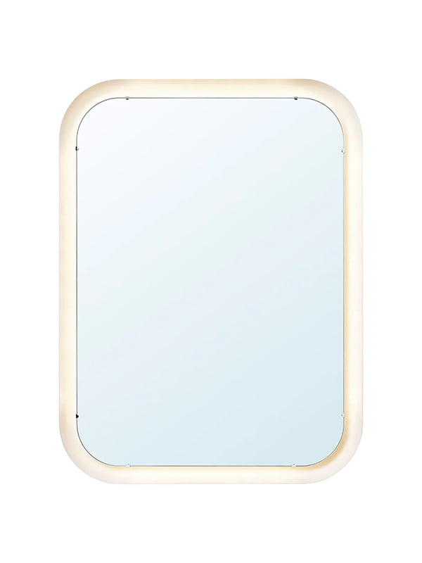 Дзеркало з підсвічуванням, біле, 80х60 см  | 6691596