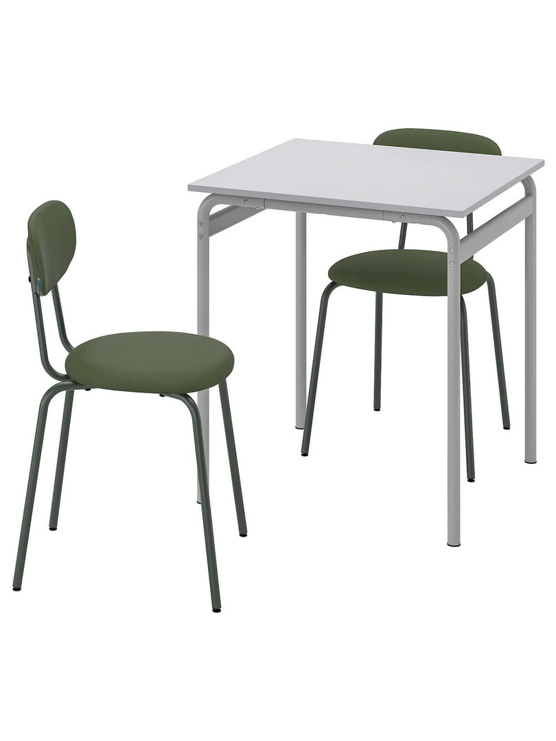 / OSTANO Стіл і 2 стільці, сірий/Remmarn темно-зелений, 67 см  | 6693046