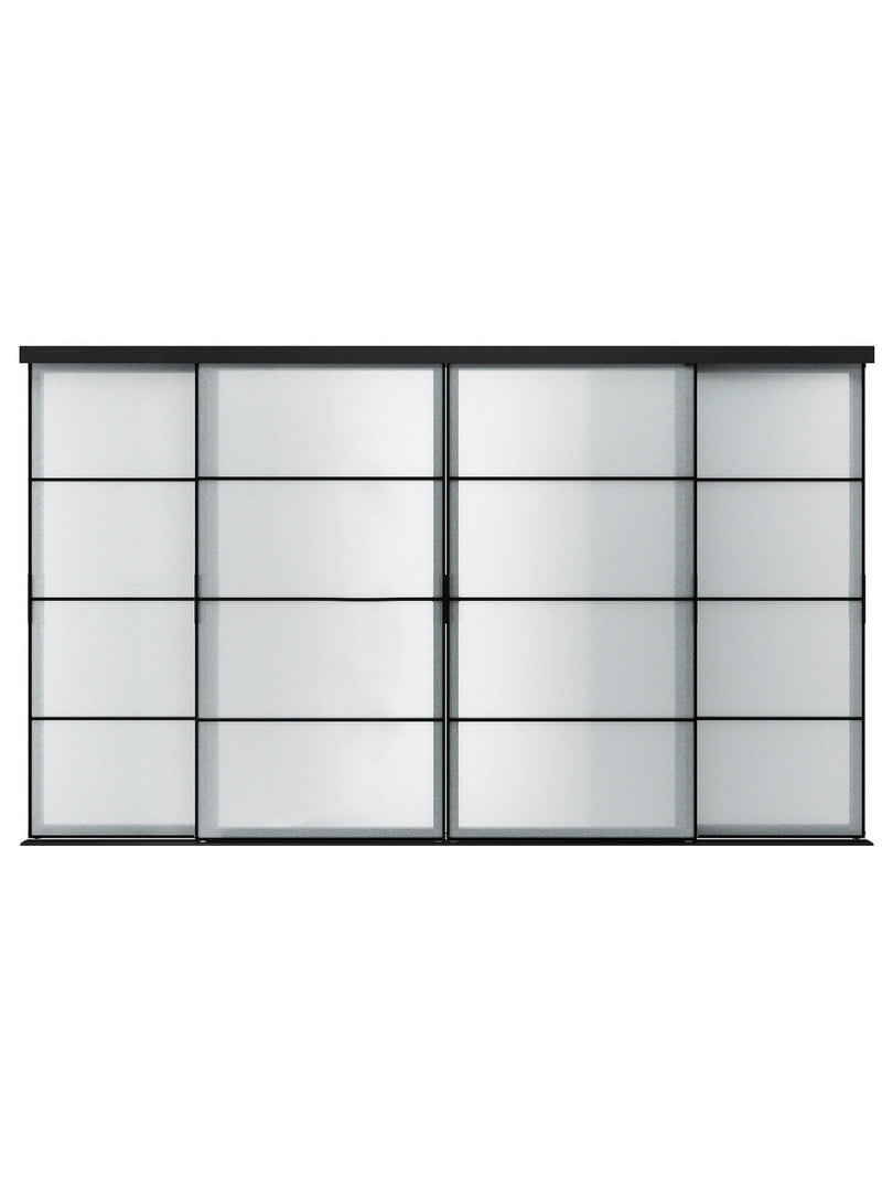 / SVARTISDAL Комбінація розсувних дверей, чорний/білий папір, 351х205 см  | 6693129