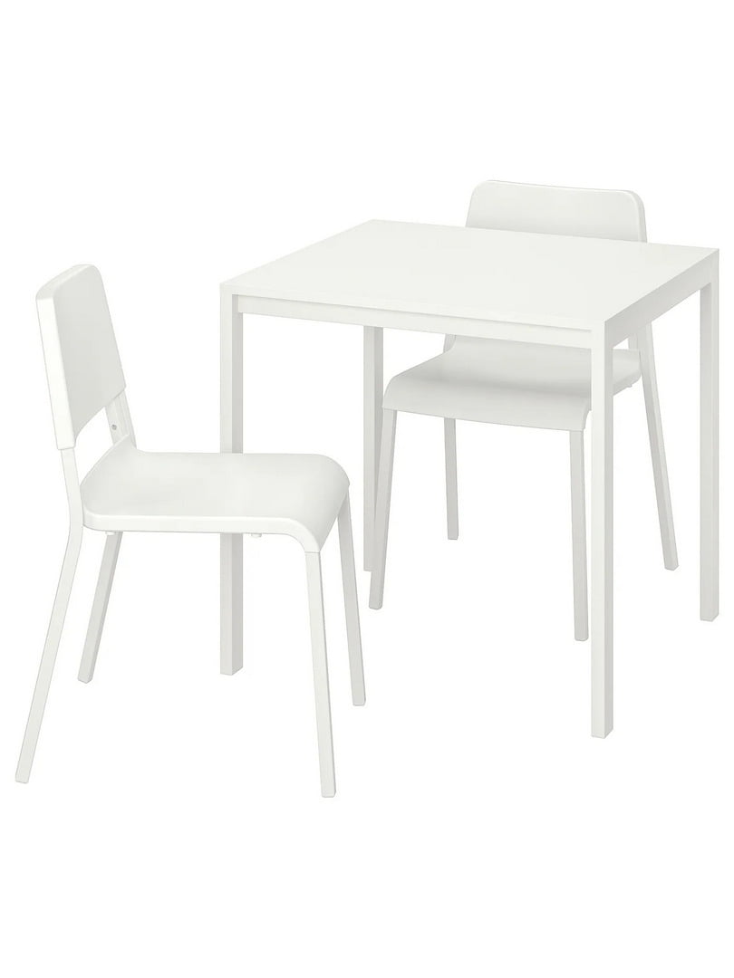 Стіл і 2 стільці білий/білий 75х75 см | 6693231