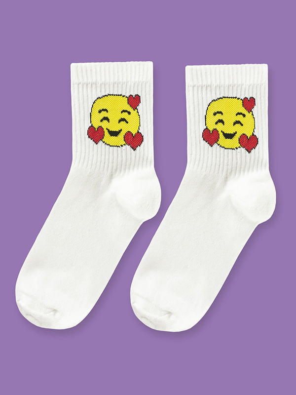 Шкарпетки білі з малюнком | 5631138
