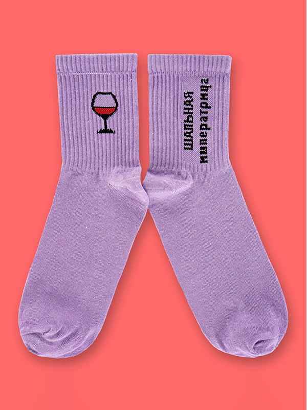 Шкарпетки фіолетові з малюнком | 5631157