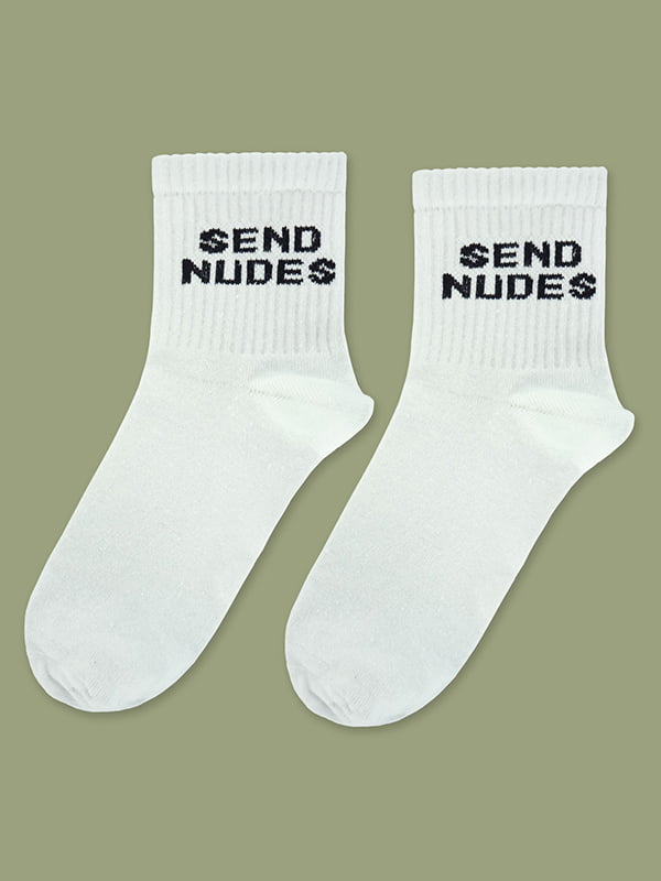 Шкарпетки білі з малюнком | 5631182